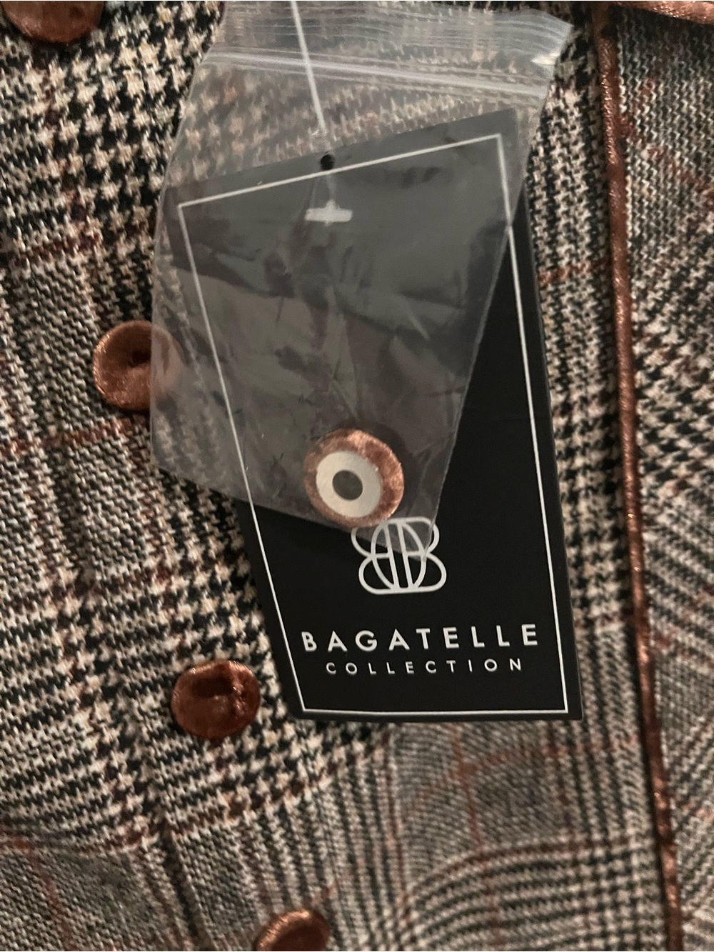 bagatelle Brown Plaid Button-Front Mini Skirt XS NWT - Picture 4 of 5